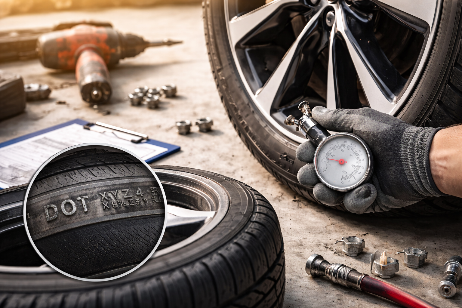 dot luftdruckpruefung reifendruck kontrolle werkstatt