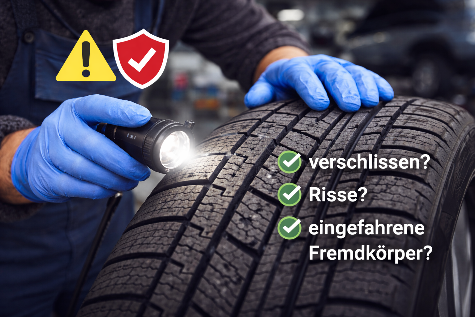 visuelle reifenpruefung profil verschleiss werkstatt